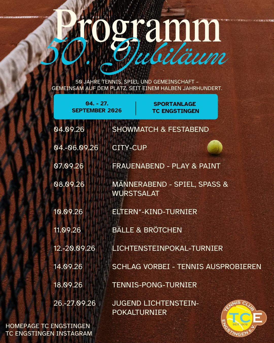 Programm 50. Jubiläum TC Engstingen