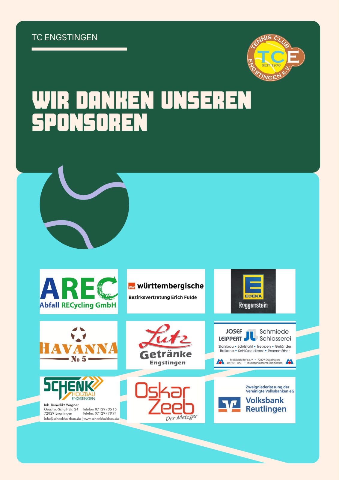 Flyer Sponsorendank TC Engstingen