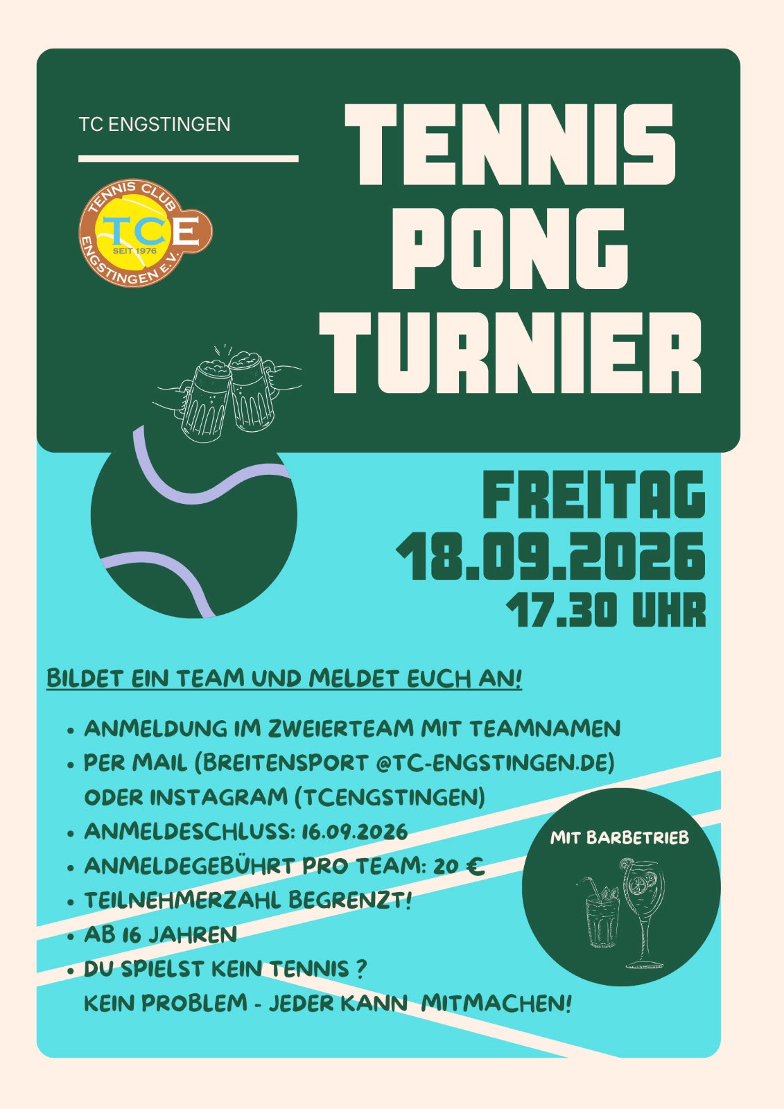 Flyer Tennis-Pong-Turnier, 18.09.2026