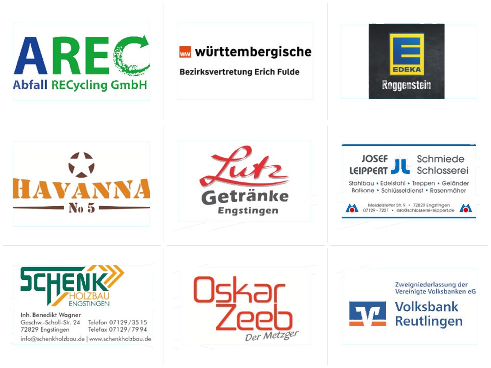 Logos der Sponsoren des Vereinsjubiläums